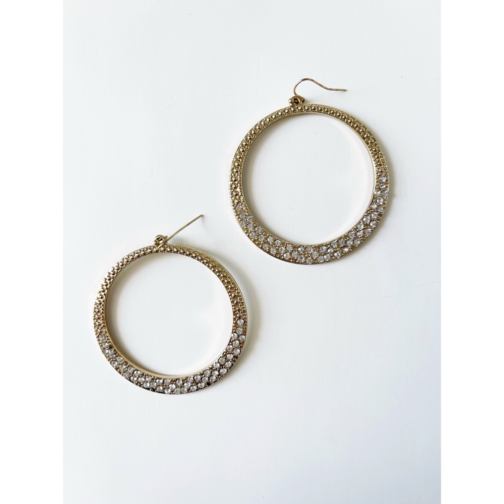✨4/$24✨ Sparkly gold-tone dangle hoop earrings